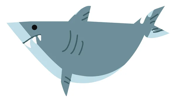 Tubarão Irritado Procura Vetor Presas Ilustração Cores — Vetor de Stock
