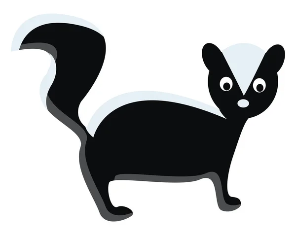 Skunk Dlouhým Koncovým Vektorovým Nebo Barevným Obrázkem — Stockový vektor