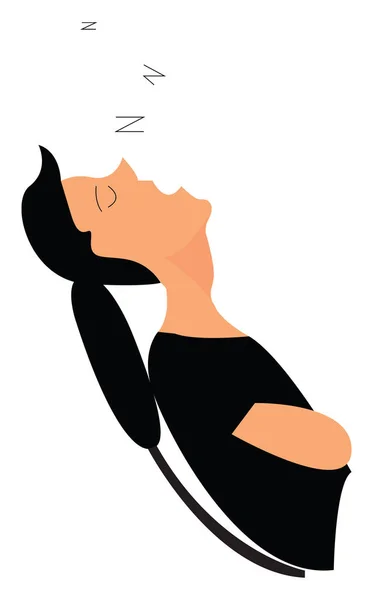 Jeune Homme Sommeil Profond Vecteur Illustration Couleur — Image vectorielle