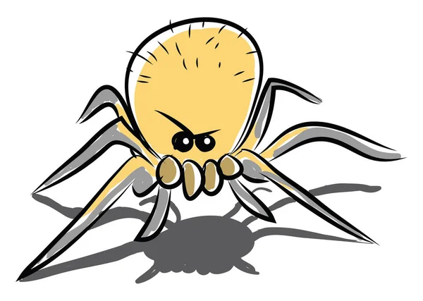 Angry Spider Eight Legs Vector Color Illustration — Stock Vector