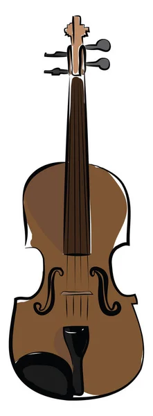 Скрипка Вектор Струнного Музыкального Инструмента Цветная Иллюстрация — стоковый вектор