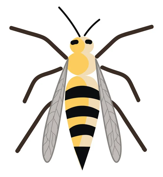 Eine Niedliche Wespe Sitzt Vektor Oder Farbabbildung — Stockvektor