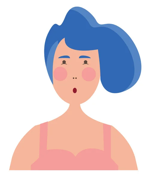 Una Donna Con Sorprendente Vettore Colore Dei Capelli Blu Illustrazione — Vettoriale Stock