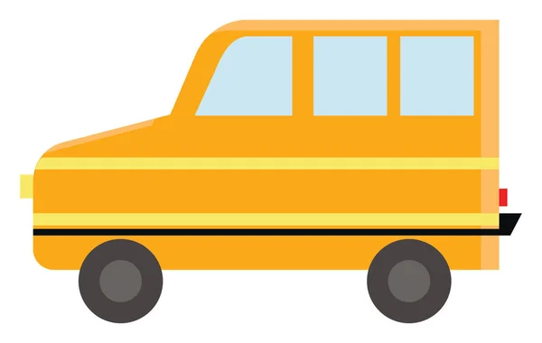 Gul Transport Buss Vektor Eller Färg Illustration — Stock vektor