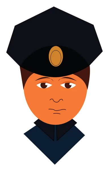 Dibujos Animados Ilustración Vector Oficial Policía Sobre Fondo Blanco — Archivo Imágenes Vectoriales