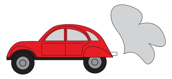 Ilustración Vectorial Simple Coche Rojo Sobre Fondo Blanco — Vector de stock