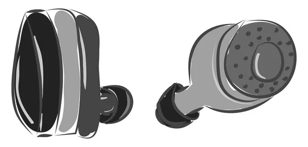 Jednoduchá Vektorová Ilustrace Bílém Pozadí Bezdrátových Sluchátek — Stockový vektor