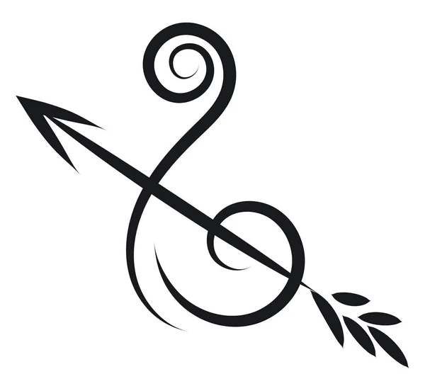 Einfache Schwarz Weiße Skizze Des Horoskopzeichens Sagittarius Vektor Illustration Auf — Stockvektor