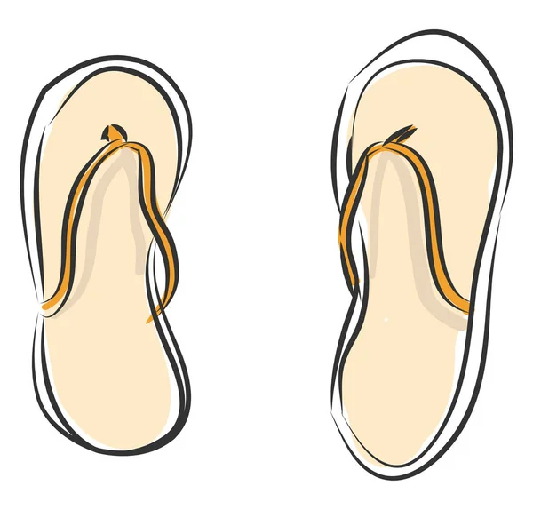 Einfache Vektor Illustration Auf Weißem Hintergrund Eines Paares Flip Flops — Stockvektor
