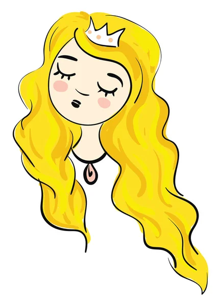 Cartoon Van Een Slapende Blonde Princesse Vector Illustratie Witte Achtergrond — Stockvector