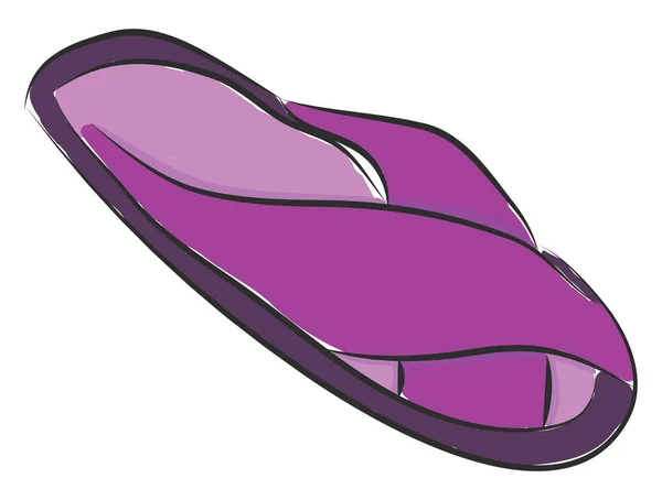 Ilustración Vectorial Simple Sobre Fondo Blanco Una Zapatilla Púrpura — Vector de stock