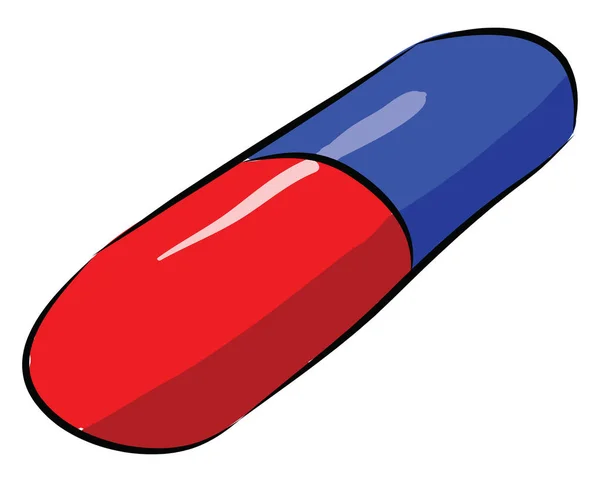 Red Blue Medicine Pill Vector Illustration White Background — Stock Vector