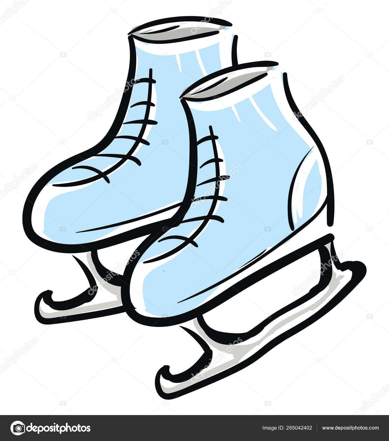 paire de patins à glace bleus. patins artistiques. patins à glace