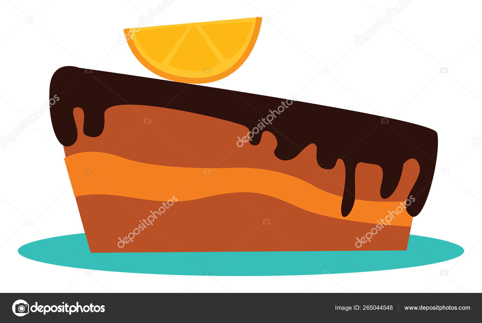 Bolo de desenho animado com cobertura de chocolate de limões e morangos