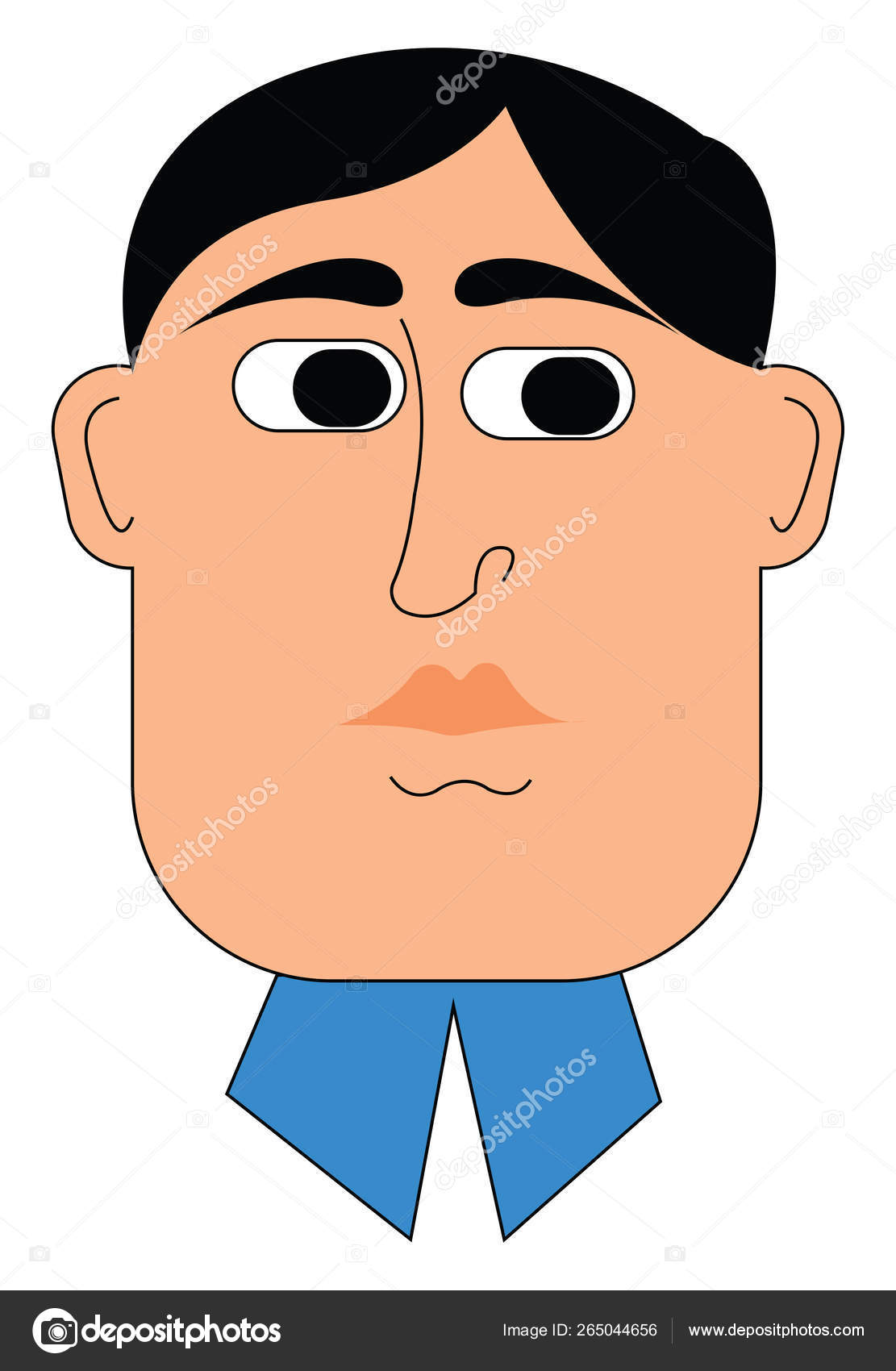 Morsom Mann Med Store Øyne Stor Nese Vektorfarge Tegning Eller stockvektor  © Morphart #265044656, image size:1111x1700