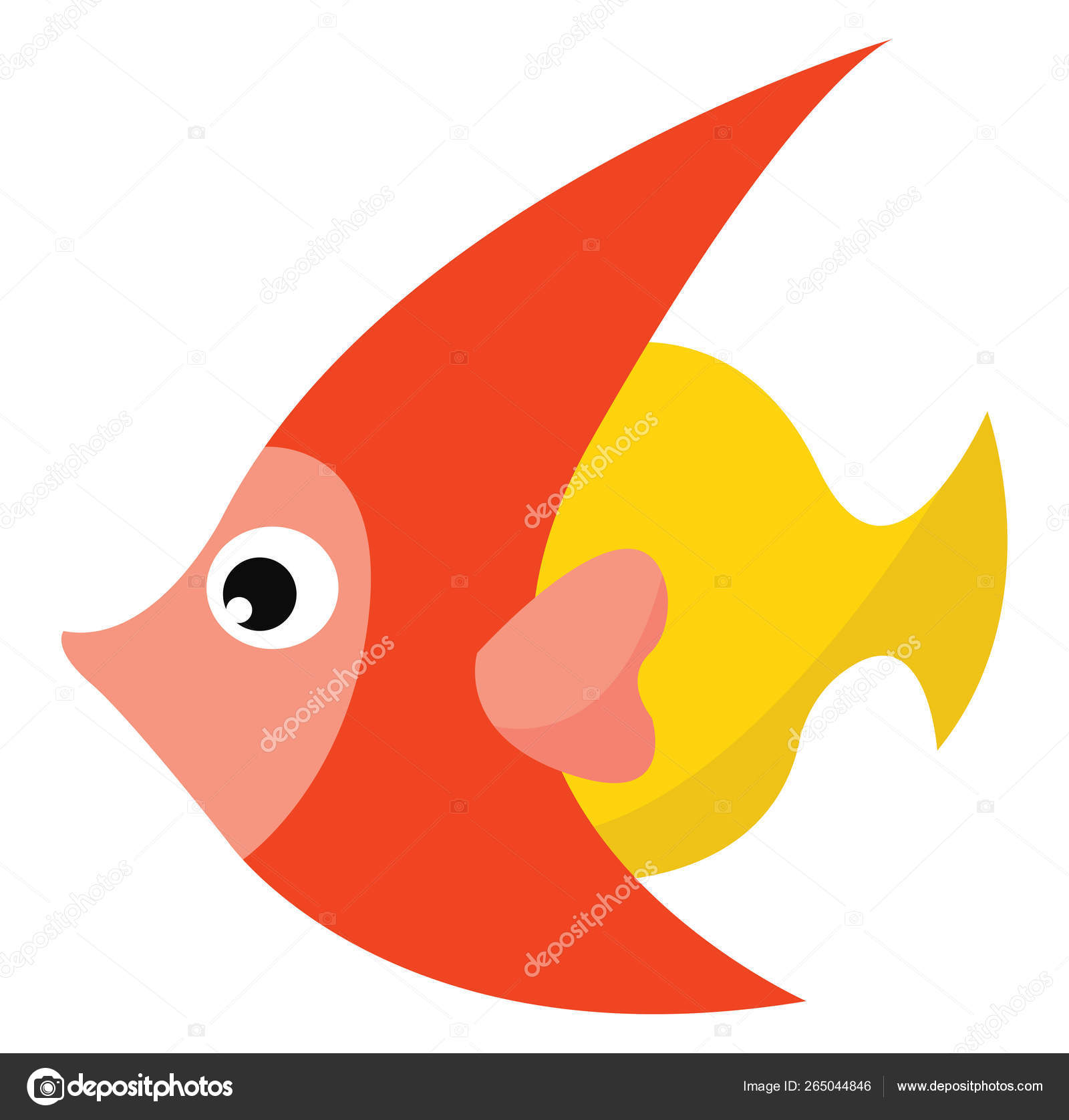 Poisson Colore Orange Jaune Avec Longues Queues Dessin Illustration Vectoriel Image Vectorielle Par Morphart C Illustration