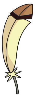 Beyaz ve kahverengi renk vektör renk çizim veya illüstrasyon uçan bir kuş düşmüş yumuşak bir tüy 