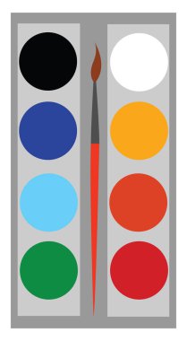 Suluboya ve fırça vektör illüstrasyon 