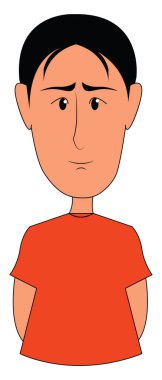 Siyah saçlı çocuk vektör illüstrasyon 