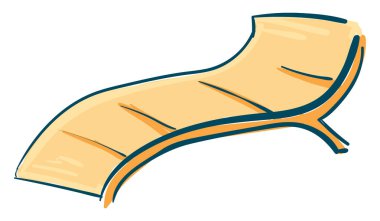 Beyaz arkaplanda sarı güneşli yatak illüstrasyon vektörü 