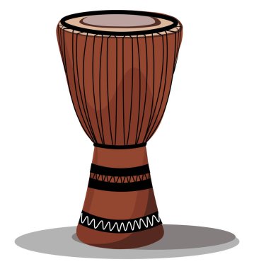 Vektör renk çizim veya illüstrasyon oynamaya hazır bir çok büyük geleneksel Afrika davul