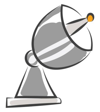 Teknoloji vektör renk çizim veya illüstrasyon büyüme göstermek için uzun boylu ayakta büyük bir anten