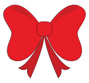 Büyük ve parlak kırmızı renk vektör renk çizim veya illüstrasyon bir yay