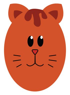 Sadece yüz vektör renk çizim veya illüstrasyon gösteren bir kedi karikatür
