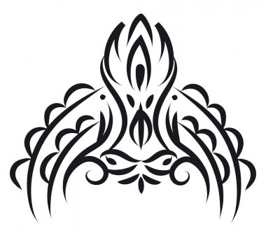 Siyah renk vektör renk çizim veya illüstrasyon güzel bir duvar dekor