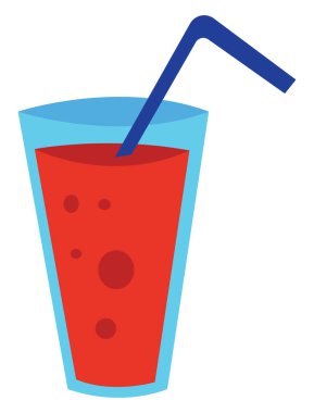 Bir saman vektör renk çizim veya illüstrasyon ile mavi kapta Suyu