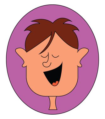 Pembe arka plan vektör renk çizim veya illüstrasyon ile küçük bir gülen çocuk