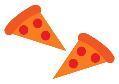 Lezzetli turuncu pizza vektör renk çizim veya illüstrasyon bir parça