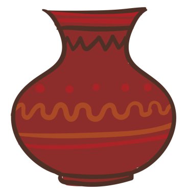Büyük kahverengi toprak sürahi vektör veya renk illustrati boyama
