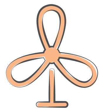 Kahverengi fan vektörünün veya renk çiziminin çizimi