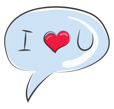 I Love You konuşma balonu vektör veya renk yazılı