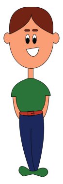 Bir gülümseyen çocuk vektör veya renk illüstrasyon