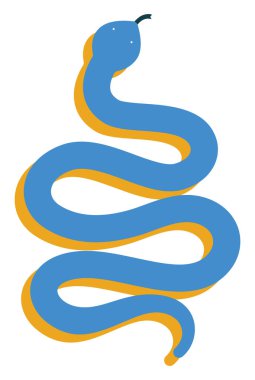 Mavi renkli slithering yılan vektör veya renk illus Clipart