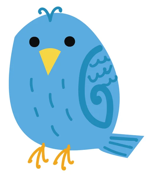 Kleine Blauwe Vogel Vector Illustratie — Stockvector