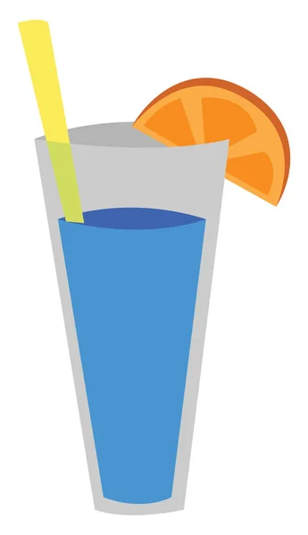 Blauwe Lagune Cocktail Geïsoleerd Witte Achtergrond — Stockvector