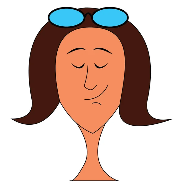 Chica Usando Gafas Parte Superior Cabeza — Vector de stock