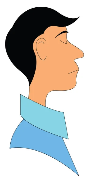 Векторная Иллюстрация Мальчика Голубой Рубашке — стоковый вектор
