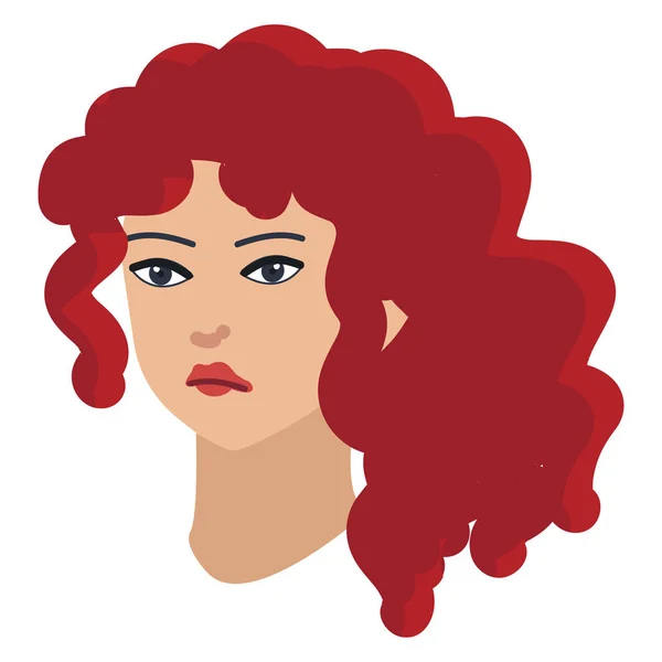 Рыжая Девушка Вьющимися Волосами — стоковый вектор