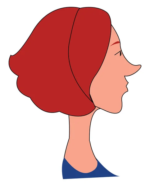 Perfil Una Chica Con Pelo Rojo Corto — Vector de stock