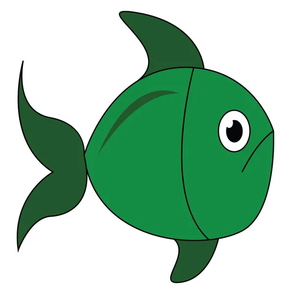 Зелена Риба Ізольована Білому Тлі — стоковий вектор