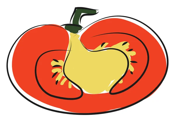 Tomate Picado Por Mitad — Vector de stock