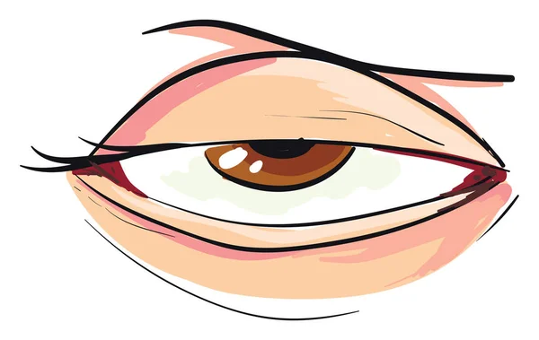 Halb Geschlossenes Auge Einer Frau Weißer Hintergrund — Stockvektor
