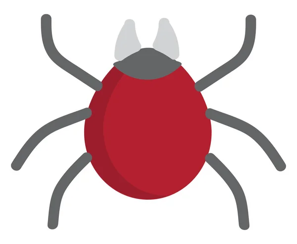 Grand Vecteur Illustration Bug Rouge Sur Fond Blanc — Image vectorielle