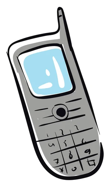 Beyaz Arka Planda Gri Cep Telefonu Illüstrasyon Vektörü — Stok Vektör