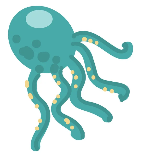 Octopus Illustration Vector White Background — Stock Vector
