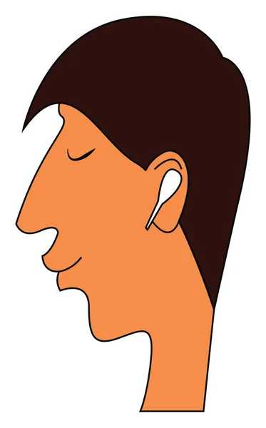 Junge Mit Drahtlosen Kopfhörern Illustrationsvektor Auf Weißem Hintergrund — Stockvektor